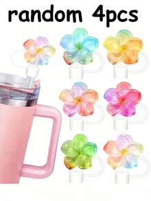 1 cái/6 cái Nắp đậy ống hút hình hoa phù hợp với cốc 30oz & 40oz, đầu ống hút silicon 10mm, nắp ống hút tái sử dụng, nắp ống hút chống bụi, nắp đậy đầu ống hút đơn giản, phụ kiện cốc - Nhiều màu - Xem 14