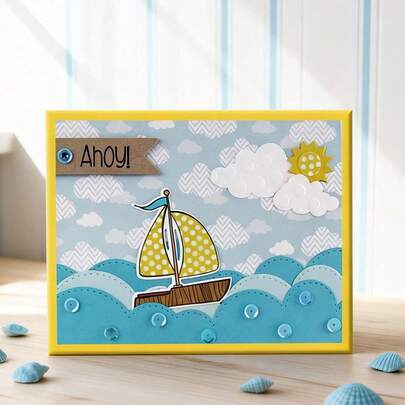Creative Clouds Dies, DIY Scrapbooking Album And Embossing Stencil, Greeting Card Making Tool, Card Paper Cutting Crafts ,Gift Card Making Template Die Cuts.