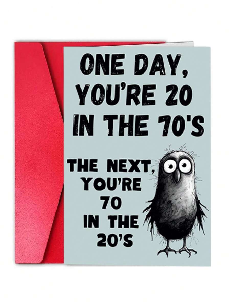 1Pc 70th Birthday Card For Men & Women Funny 70 In The 20's Design - View 1
