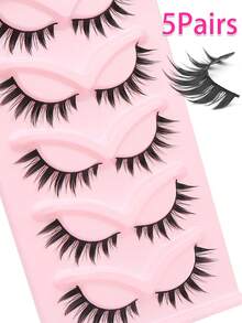 5 Pairs Of Comic Eyelashes, Multi-Layer Natural Cross Thick False Eyelashes, Beautiful And Fashionable Professional Curly Eyelashes, Easy To Carry, Simple And Easy To Wear - View 5