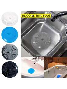 1 件硅胶排水塞，不锈钢排水垫圈，地漏过滤器，适用于浴室、厨房、浴缸、水槽，防止头发和碎屑堵塞，排水盖，水槽过滤器 - 彩色 - 查看 3