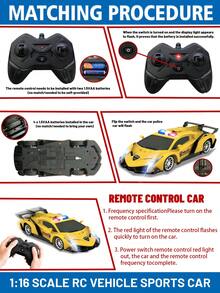 1辆遥控玩具车，漂移遥控车，2.4G灯光特技车，防撞电动玩具车，男孩女孩礼物，生日/节日礼物 - 黃色 - 查看 7