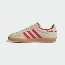 Adidas Clover Women's GAZELLE INDOOR Sporty T-Toe Shoes Casual Sneakers - Beige/red - View 4