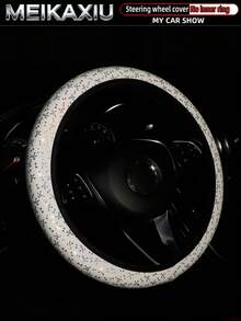 MEIKAXIU 1pc New Beautiful Bling Bling Bow PU Leather Car Steering Wheel Cover Without Inner Ring, Suitable For 14.5-15 Inch Car Decoration Accessories For Women - Bow - View 6