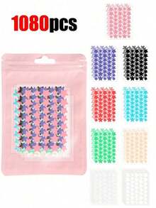 2160pcs Pink, Black, White, Blue, Purple, Green Star Pattern E-Star Face Stickers, Essential For Photography, Face Painting, Suitable For Various Parties, Gatherings And Fun Activities. Available In 1800/1440/1080/720/360/40pcs Sets, Affordable Price, Can Be Used For Room Decoration, Vanity, Travel, Bedroom, Makeup Accessories, Christmas Gifts, Cheap Goods, Gifts, Women Gifts, Christmas Presents,Giveaways,Travel,Cheap Stuff,Travel Essential XIRC - 多色的 - 查看 3