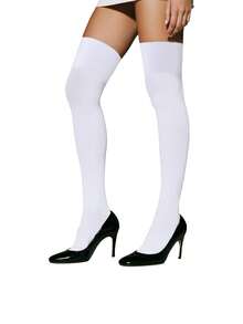 1 双女士过膝袜 – 宽罗纹袜口，超长靴筒袜腿套大腿袜，时尚日常穿着 - 彩色 - 查看 5