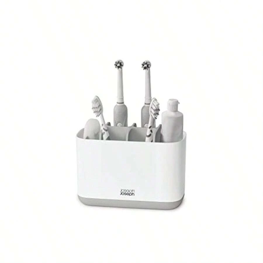 Joseph Joseph 70510 EasyStore Toothbrush Holder Bathroom Storage Organizer Caddy Large Gray - Blanco - Ver 1