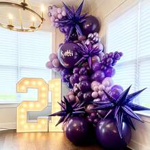 60pcs/Pack 10-Inch Deep Purple Latex Balloons, Suitable For Arches, Birthdays, Halloween, Graduation Parties - View 4