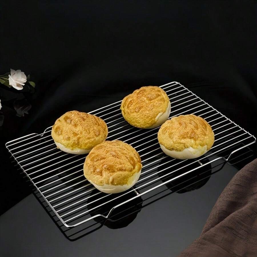 Cooling Baking Rack, Easy To Clean, Oven And Dishwasher , Ideal For Cooking, Baking And Cooling Cookies - Silver - View 1