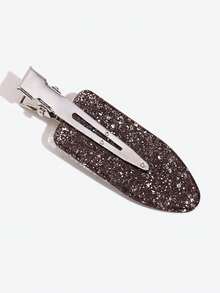 3件套优雅闪亮醋酸纤维无缝刘海夹，精致发饰 - 灰色 - 查看 5