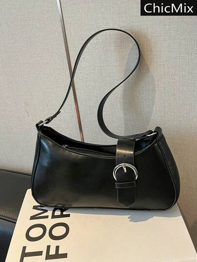 Bolso de mujer de estilo moderno y versátil con hebilla de hardware de unicolor, de cuero suave y liso, adecuado para compras, carteras, compras, mujeres jóvenes, estudiantes universitarios, recién llegados y trabajadores de cuello blanco. Son muy adecuados para oficinas, universidades, trabajo, negocios, viajes al trabajo, actividades al aire libre, viajes y salidas