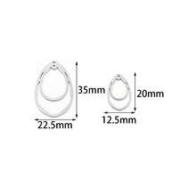 10pcs/Pack Stainless Steel Hollow Water Drop Pendant, Minimalist Fashionable Delicate Geometric Pendant, Handmade DIY Necklace Bracelet Charm Jewelry Accessory - Water Droplet Hollow Pendant - View 5