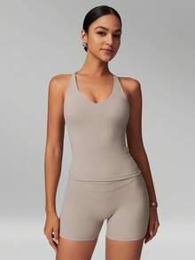 Bộ đồ thể thao nữ MFVIM gồm áo ba lỗ và quần short, bộ 2 mảnh thể thao thường ngày dành cho nữ, giúp nâng eo và thon gọn, thoáng khí và thoải mái, cần thiết cho chạy bộ ngoài trời, đạp xe, yoga, pilates và tập luyện tại phòng gym. - Đồng - Xem 8