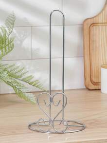 Portarotolo da cucina verticale con rivestimento elettrolitico, finitura naturale, supporto e esposizione verticale per rotoli di carta, portarotolo verticale - Bianco e nero - Visualizzare 4