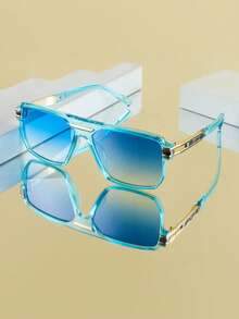 1pc Men's Fashion Metal Frame Vintage Versatile Casual Fashion Glasses, All-Match Model Suitable For Daily Wear, Driving, Travel, Beach, UV Protection - Multicolor - View 16