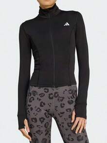 Chaqueta adidas ESSENTIALS Optime Comfort con cremallera y cuello alto de secado rápido para mujer - Negro - Ver 1