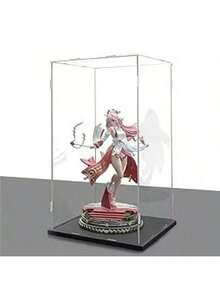 Transparent Acrylic Display Case, Suitable For Figurines And Collectibles - Assembled Glass-Like Display Box, Suitable For Toys, Dolls, Model Cars - Home Storage And Organization Box - Black - View 4