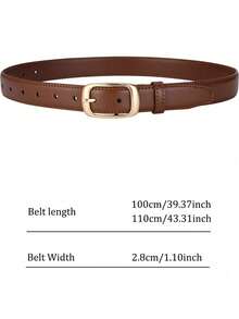 1/2 piezas Conjunto de cinturones de mujer de unicolor con hebilla de aleación ajustable de cuero de PU, accesorio versátil para uso casual, deportivo, de oficina, de viaje, adecuado para primavera, verano, otoño e invierno, regalo perfecto para el Día de San Valentín, cumpleaños, vacaciones - Multicolor - Ver 9