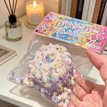 1/5pcs Slow Rebound Cake Squeeze Toy To Relieve Anxiety And Improve Focus, Suitable As Birthday Gift, Party Favor, Holiday Gift, Sock Stuffer, Prank Game, Etc. - Multicolor - View 5