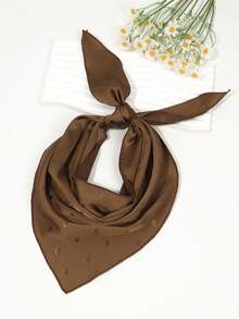 1pc Vintage Satin Heart & Polka Dot Triangle Scarf, Multi-Color Options, French Elegant, Suitable For Daily Commute/Vacation/Outfit Accessory,Summer,Hair Accessaries,Holiday - Multicolor - View 11