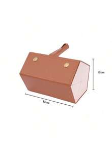 1pc Foldable Hanging Fashionable Eyeglass Storage Box, Portable Eyewear Case (2 Slots Black / 3 Slots Brown) - Black - View 9