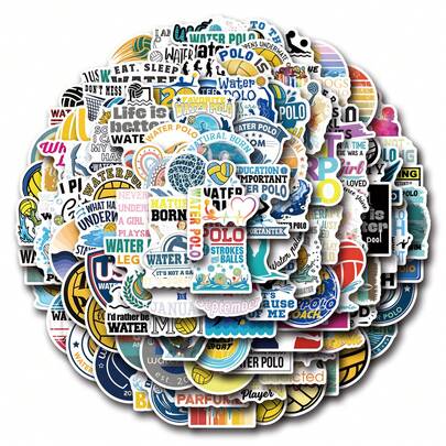 120张水球乙烯基贴纸，美观实用，适用于剪贴簿、日记、保险杠、滑板、水瓶、头盔、水杯、汽车贴纸等。