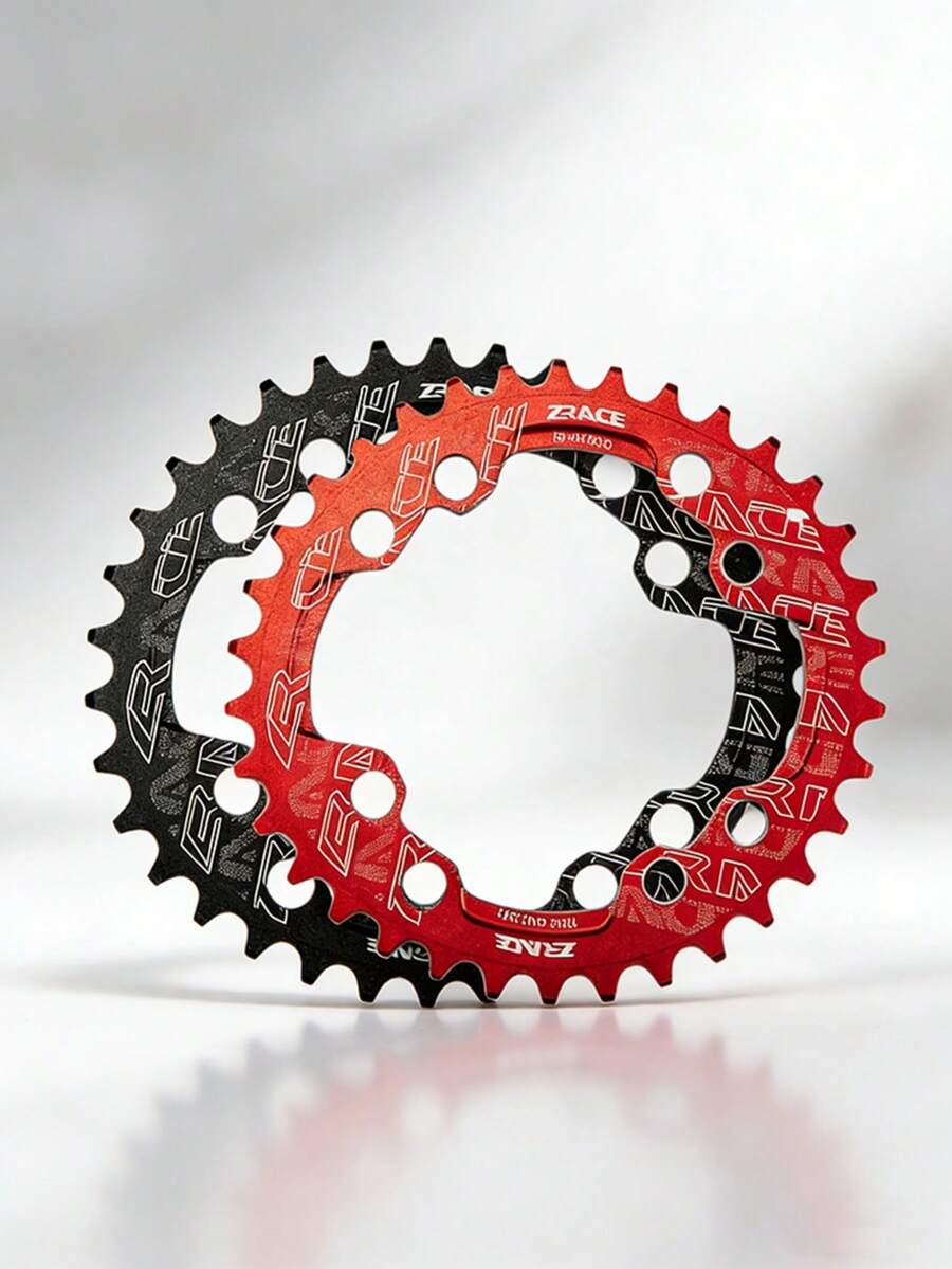 ZRACE BCD104 And BCD96 Universal Oval Narrow Wide Chainrings, Vickers-Hardness 15+ For MTB, 7075 Aluminum Alloy CNC Process - Red - View 1