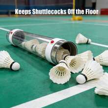 Magnetic Badminton Shuttlecock Holder Tube - Portable & Secure Shuttlecock Organizer For Backyard, PE Class, Park, Gym - 40.2 x 7.5 cm - 查看 2