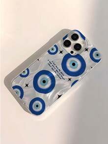 1个时尚艺术恶魔之眼标语图案防水防指纹防刮透明IMD软面光滑手机壳，适合表白、送给朋友、家人、情侣、生日、节日礼物，兼容 17/17 Plus/17 Pro/17 Pro Max - 彩色 - 查看 3