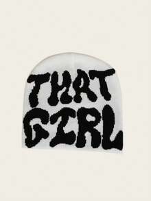 2PCS Knitted Hat With Letter Jacquard, Cold Hat, Personalized Hip-Hop, Warm, Unisex, Cross-Border, European And American Style Hats - Letter Jacquard Combination - View 6