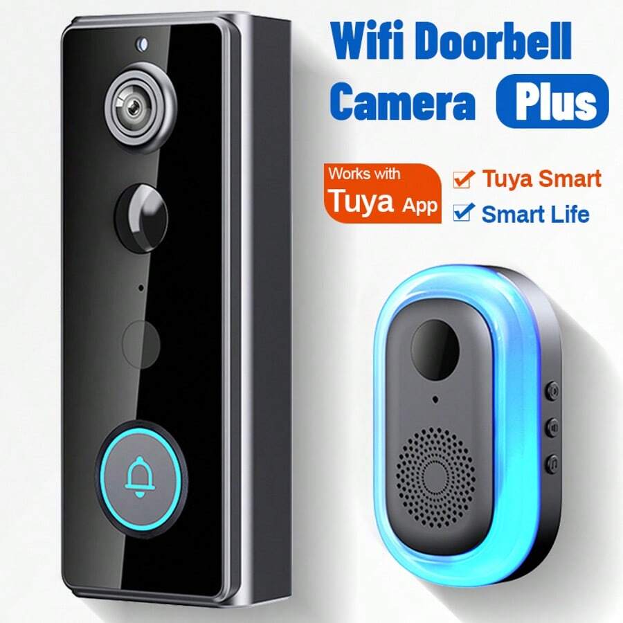 Video Doorbell Camera Wireless, Doorbell Camera With Smart Human PIR Detection Chime 2-Way Talk Color Night Vision Cloud Storage Live View 2.4 GHz WiFi - Black - View 1