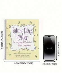 Putting Things In Order: A Life Planning Book For Adults When I Leave, 1 End Of Life Planning Workbook - Organizer With Important File Pocket, Basic Task List, English Version School Supplies - A Life Planning Book - View 2