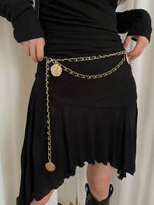 1件金色合金山茶花腰链，适合搭配连衣裙 - 金色 - 查看 5