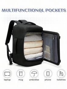 时尚鲨鱼嘴图案背包，大容量户外旅行通勤背包，适合高中生和大学生，卡通设计，圣诞礼物，送给朋友或孩子，露营旅行包，徒步背包 - 彩色 - 查看 5