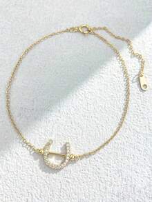 1pc 925 Sterling Silver Minimalist Horse Hoof U-Shaped Bracelet, Unique Design Vintage Jewelry For Women, Party, Date, Daily Wear, Birthday Gift - U-shaped Horseshoe Bracelet - View 6