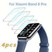 Comfort Fit Tempered Glass Mobile Phone Film 4pcs Transparent Screen Protector Suitable For Xiaomi Mi Band 8 Pro Watch Screen Protector Made Of Tempered Glass Material 9H Hardness Scratch-Resistant Anti-Fingerprint High Definition Bubble-Free Installation Seamless Fit Smooth Touch High-Quality Material Device Protector Spring Gift Anniversary - 4 Pieces, Transparent~ - View 1