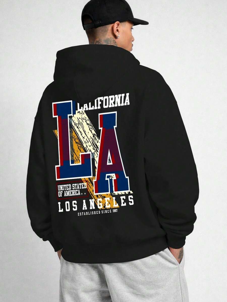 Oversized Sweatshirt L.A Los Angeles City Unisex Ref4723 - 黑色 - 查看 1