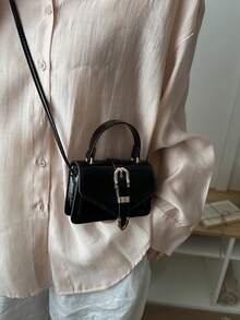 Fashionable Mini Handbag, Women's Chic Versatile Lightweight Tote Bag, Crossbody Bag - Black - View 3