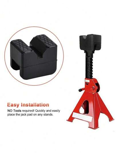 1/2pcs Rubber Pad/Mat/Top Car Lift Column Jack Stand Rubber Pad, Black Grooved Floor Jack Pad Frame Track Adapter, Anti-Slip Rubber Surface, Provides Vehicle Support, Fits Most Cars, Trucks, SUVs, Vehicle Repair