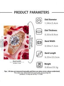 Cute Cat Pattern Luxury Girl's Watch: Healing Cat Dial + Rose Gold Snakeskin Strap - Multicolor - View 6