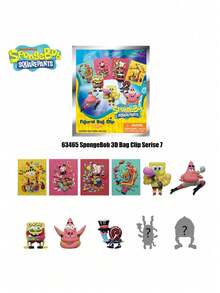 Nickelodeon 1/4pcs  Official  Blind Bag 3D Mini Figure Keychain Mystery Pack, Includes Random Characters Like , Patrick, Squidward, Sandy, Mr. Krabs, Plankton, Gary, Mrs. Puff, Suitable For Birthday Party Gifts And Fan Collections - Multicolor - View 6