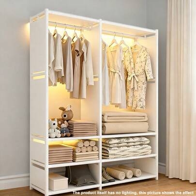 1pc White And Black Multi-Layer 9-Compartment Large-Capacity Wardrobe,Portable Closet,Closet Organizer , Multi Functional, Stylish Wardrobe,Easy Assembly,Dust-Proof Function, Independent Display, Floor Mounted Storage Rack, Storage Cabinet, Bedroom Living Room Home, Space-Saving Design For Bedroom, Office, Dorm, Living Room,Holiday Gifts, Mother's Day Gift
