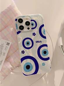 1个时尚艺术恶魔之眼标语图案防水防指纹防刮透明IMD软面光滑手机壳，适合表白、送给朋友、家人、情侣、生日、节日礼物，兼容 17/17 Plus/17 Pro/17 Pro Max - 彩色 - 查看 5