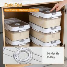 Bread Box For Kitchen Countertop Airtight Bread Storage Container With Lid, Plastic Bread Keeper With Time Tracker, For Homemade Bread, Toast, Loaf And Cookies - White - View 10