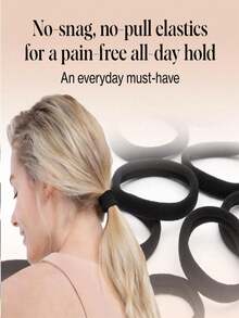 100Pcs Simple Basic Solid Color Seamless Hair Ties, High Elastic Nylon Material, Soft & No Damage To Hair, Ponytail Holders, Reusable For Daily Wear, Fashion Hair Accessories For Women, Ideal Gift For New Year & Valentine's Day - Upgraded Version - View 10