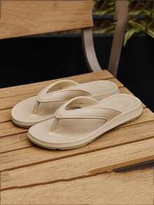 2026 New Lightweight Casual Flip Flops, Women's Summer Non-Slip Durable Outdoor Slippers, Couple Beach Sandals, EVA Soft Sole Comfortable - Khaki - View 3