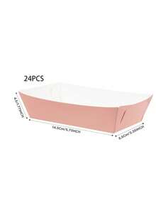 10/24 cajas de alimentos de color rosa claro, cajas para patatas fritas, cajas para palomitas de maíz, cajas para aperitivos para decoración de fiestas de cumpleaños y noches de cine familiar, adecuadas para loncheras, pastelerías y restaurantes de hamburguesas - Rosa Pálido - Ver 7