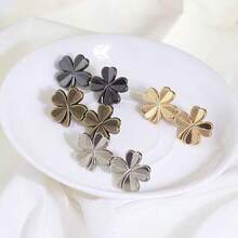 4sets Invisible Adjustable Lucky Clover Belt Detachable Non Stitching Button Small Flower Belt With Large Waist Decoration And Small Waist Reduction Tool Jeans Belt Pin - A - View 7