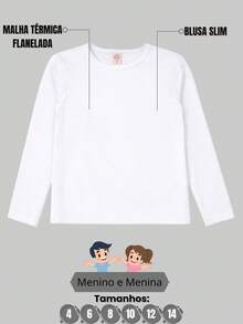 Children's Blouse For Boys And Girls In 220 Gsm Flannel Thermal Knit Fabric. Black-Navy-Burgundy - 白色 - 查看 2