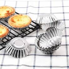 5/10/20/30 Egg Tart Molds, Reusable Pie Molds, Suitable For Muffins, Cupcakes, Puddings, Non-Stick, Baking Custard Dishes, Baking Tools, Cake Carriers, Tart Molds. - Silver - View 6